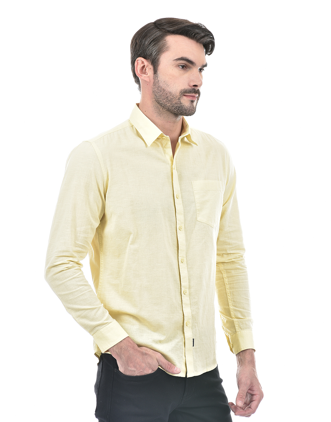 Numero Uno Men Solid Yellow Shirt